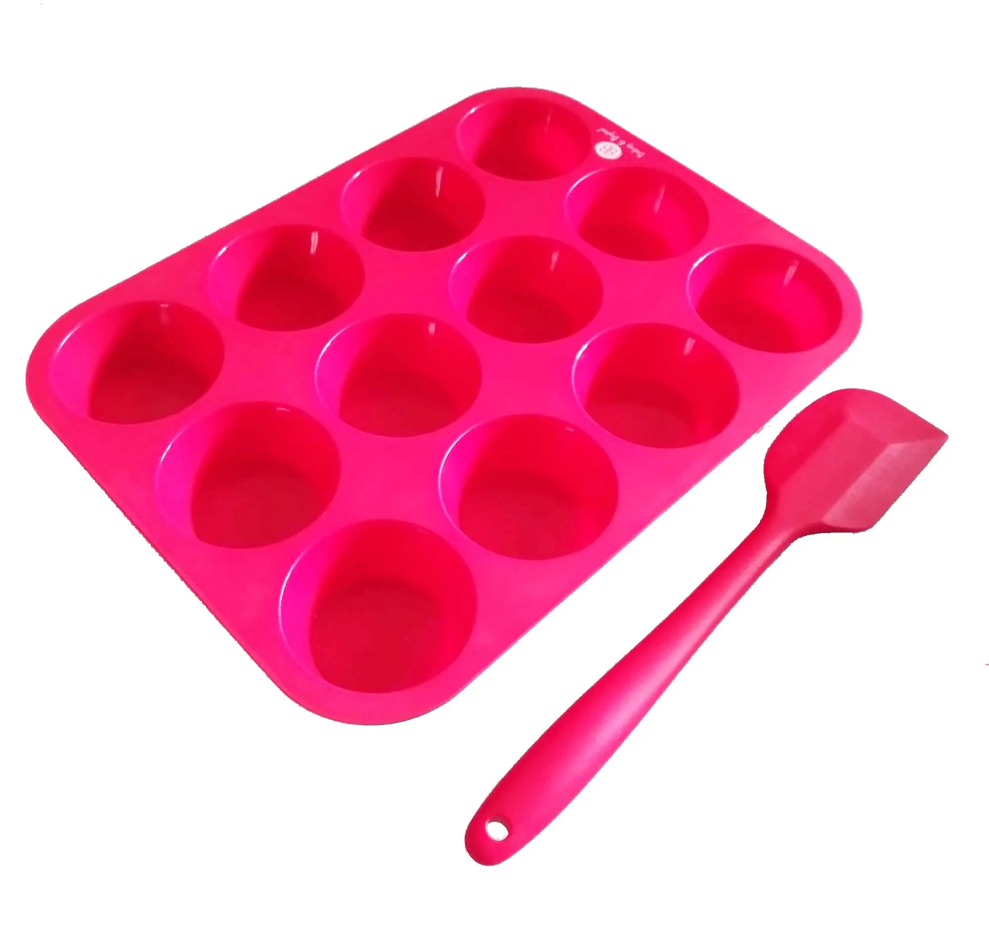 Hoja de papel para hornear pastel tazas Copa muffin de silicona Muffin Cupcake para hornear Pan en rojo.