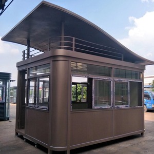 บูธรักษาความปลอดภัยสแตนเลสเกรด 304 บ้านพักยามเคลื่อนที่กลางแจ้งพร้อมหลังคาและหน้าต่าง - Product Image 1