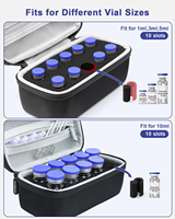 Étui de voyage portable et résistant à l'eau pour 10 flacons de peptides ou d'insuline de 1/2/3 ml avec fermeture éclair