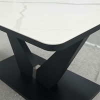 Table à manger carrée extensible en céramique de luxe haut de gamme, pieds en métal, anti-rouille, pliable, écologique, 10 places, pour hôtel