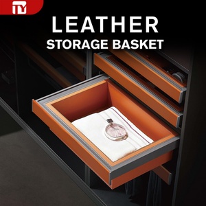 <b>Wardrobe</b> Leather Storage <b>Basket</b> Pull Out Aluminium Silent Soft Close Drawer - Product Image 1
