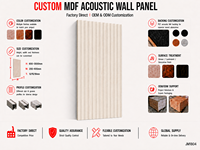 Panneau mural acoustique moderne en MDF pour l'absorption du son dans les salons, appartements, studios, cinémas, hôtels et salles de réunion