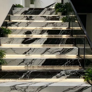 Marmo Bianco Panda Naturale di Lusso Eco-compatibile PerfectStone con Venature Esotiche Bianche e Nere per Progetti di Ville e Hotel - Product Image 3
