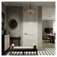 Porte intérieure moderne en panneau MDF blanc apprêté, facile à installer, pré-montée, insonorisée, ignifugée, en bois massif, à battant français, à surface plane