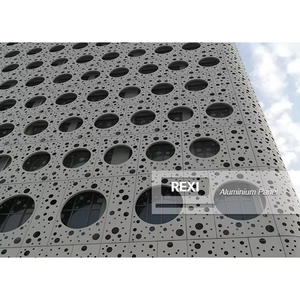 Panneaux de <span class=keywords><strong>façade</strong></span> en aluminium architecturaux personnalisés pour murs extérieurs Revêtement métallique perforé pour façades de bâtiments modernes - Product Image 5