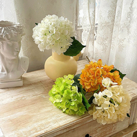 Promotion : Hortensias en latex à tige unique, toucher réel, imperméables, écologiques, 53 cm, avec lumière LED, décoration de mariage éternelle pour le Nouvel An