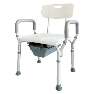 Aluminum Alloy <b>Shower</b> <b>Chair</b> With Backrest And Armrests Adjustable Height Bathroom Toilet Seat <b>For</b> <b>Elderly</b> Multifunctional Bath - Product Image 1