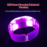 Bracelet Lumineux à Changement de Couleur Modèle B28 Version Améliorée pour Concerts, Fêtes et Événements, Télécommandé, Fluorescent et Tendance