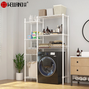 <span class=keywords><strong>Étagère</strong></span> de rangement réglable en acier au carbone de haute qualité, revêtement poudré blanc, pour machine à laver, <span class=keywords><strong>buanderie</strong></span> ou salle de bain - Product Image 6