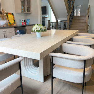 <span class=keywords><strong>Tavolo</strong></span> da pranzo italiano in marmo travertino bianco personalizzato in pietra naturale rettangolo travertino bianco <span class=keywords><strong>Beige</strong></span> Mable <span class=keywords><strong>tavolo</strong></span> da pranzo - Product Image 2