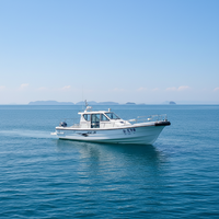 Grandseaboat Nouveau bateau de pêche sportive à grande cabine en fibre de verre de 9,6 m avec moteur hors-bord