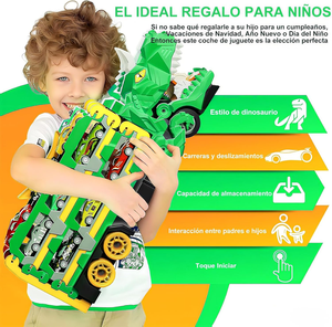 Tren de Juguete Transformable de Dinosaurio, Porta Coches Plegable con Doble Pista, Vehículo de Carreras de Aleación, Carro de Almacenamiento para Niños - Product Image 4