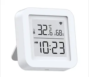 Wifi Temperatuur En Vochtigheid Monitor Sensor Usb Powered Hygrometer Thermometer Met Lcd-scherm Ondersteuning Alexa Google Assistent