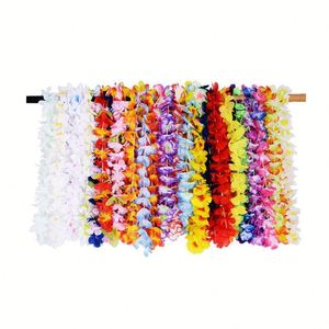 สร้อยคอพลาสติกดอกฮูลาแบบทรอปิคอล สีสันสดใส สำหรับตกแต่งงานปาร์ตี้ธีมฮาวาย สำหรับงานเลี้ยงฮาวายลูอาว และงานปาร์ตี้ทรอปิคอล - Product Image 1