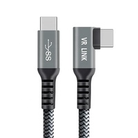 Kabel Data USB 3.1 ke Tipe C 90 Derajat Sudut Kanan 16FT 5M Tipo C USB Cavo untuk Oculus Quest 2 VR Link Cable