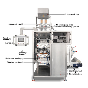 Máquina Empacadora Manual Semiautomática de Azúcar, Sal, Pellets y Sobres, 4/6 Carriles, Sellado de 3 Lados, Bolsas de Papel para Alimentos - Product Image 4