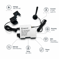 Moniteur de puissance monophasé WiFi RS485 Modbus RTU TCP à montage sur rail DIN Classe 1 120A pour bâtiment intelligent