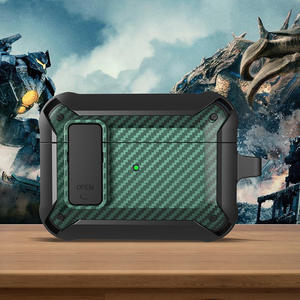 Pour le thème Mech du Pacific Rim, texture en fibre de carbone. Pour <span class=keywords><strong>AirPods</strong></span> Pro 3, étui de protection antichoc. - Product Image 4