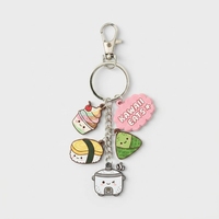 Gantungan Kunci Karet Kawaii Custom Mini Bag Charm Dekoratif Lucu Kartun Donat Sushi Makanan Cetak Silikon Pvc Keychain Charms