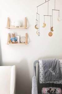 Ensemble de 2 Étagères murales pivotantes modernes avec bracelet en <span class=keywords><strong>cuir</strong></span> Étagères flottantes en bois avec anneaux de suspension - Product Image 6