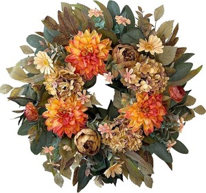 Corona de Flores Preservadas Hecha a Mano, Coronas de Rosas Naturales Eternas para Decoración del Hogar, Decoración de Pared de Lujo para Bodas - Product Image 1