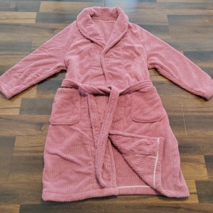 Peignoir de bain unisexe en microfibre de luxe, respirant et à séchage rapide, en polaire corail ou flanelle, couleur unie, promotion en gros pour hôtels - Product Image 2