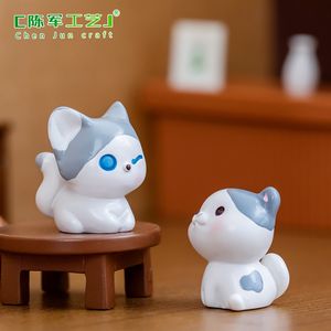 Artisanat en résine décorative de micro-paysage weij, petites figurines de dessin animé mignonnes pour le bureau, petits chats pour la voiture - Product Image 4