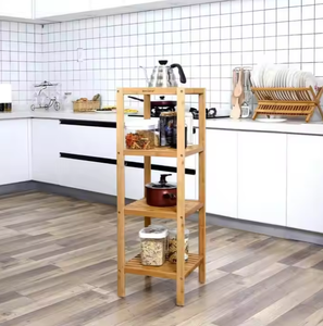 Estante de almacenamiento de bambú de esquina de 3 niveles, estante de inodoro multifuncional para baño, sala de estar, vajilla y herramientas, técnicas de laca - Product Image 5