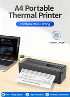 Imprimante thermique portable A4 sans encre, compacte, impression facile en déplacement + interface USB, batterie 2600 mAh, 300 dpi, en stock