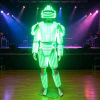 Costume de robot lumineux LED, armure de guerrier cyberpunk, contrôle sans fil pour les performances de DJ en boîte de nuit, spectacles sur scène, événements
