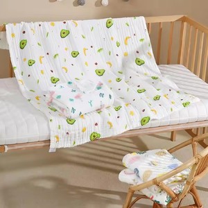 Coton bébé serviette de bain garçons filles serviette couverture pour nouveau-né bébé peignoir <span class=keywords><strong>4</strong></span> couches gaze gant de toilette infantile Swaddle - Product Image 3