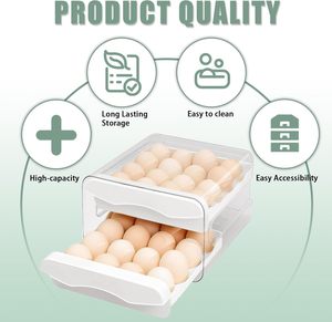 Capacity Rotatable <b>6</b>-grid Eco-Friendly Waterproof Durable Plastic Fridge Egg Organizer Holder - Product Image 3