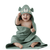 Toalla de Baño con Capucha para Bebé, 100% Algodón Tejido, Cuatro Capas, Suave y Transpirable, Manta Envolvente para Recién Nacidos, para Uso en el Baño