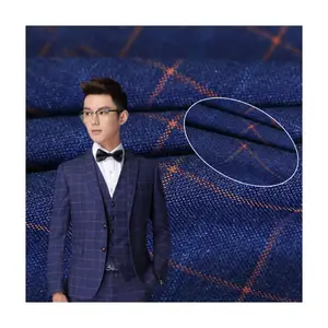 In Stock Yarn-dyed Plaid Polyester Rayon Brushed TR 286gsmman Suit Fabric For Pants Blazer Uniform Skirt Suiting