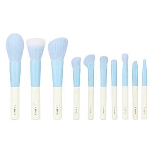 Juego de brochas de maquillaje azul profesional MSQ, peine de pelo sintético, cepillos para corrector, delineador de ojos, colorete, mango de posición facial - Product Image 1