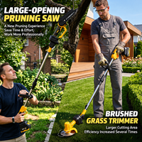 Kit complet d'outils de jardin alimenté par batterie au Lithium sans fil 4 pièces coupe-herbe multifonctionnel pour