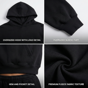 Nueva Colección 2026 Conjunto de 2 Piezas para Mujer, Talla Grande, Bajo Costo, Logotipo Personalizado, Sudadera con Capucha y Pantalones Cortos de Felpa de Algodón, Ropa Deportiva Informal - Product Image 4