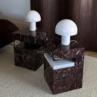 Table de chevet en marbre naturel, meuble en pierre de marbre, design de table d'appoint, décoration d'intérieur, disponible en plusieurs couleurs