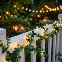 Guirlande lumineuse verte TSINYE à piles, blanc chaud, tige flexible, sans câblage, pour arche de mariage, rampe d'escalier, décoration de ferme