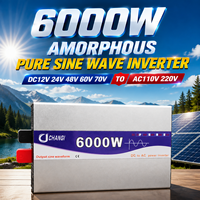 Nouveau 2026 Onduleur solaire à onde sinusoïdale pure 6000W, convertisseur DC-AC, entrée DC 12V 24V 48V 60V 72V, sortie AC 110V 220V, pour maison, camping-car, camping, alimentation hors réseau