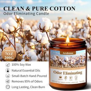 Odor Eliminating Soy <strong>Candles</strong> | 7 oz Hand-Poured Non-Toxic Cotton Wick Eliminates 95% Pet Bathroom Odors 50 Hours Burn Time - Product Image 2