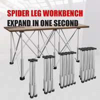 Support de table d'établi en aluminium personnalisé support de table d'établi à pieds pliants avec 15 pieds