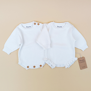 Pinuotu Set lavorato a maglia da bambino copricapo bianco carino maglieria da neonato inverno stivaletti nuovi nati vestiti tutine per bambini - Product Image 4