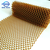 Rideau de fenêtre décoratif en maille de fil d'aluminium tissé à la chaîne, tissage uni