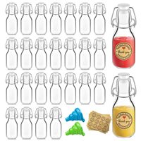 Bouteilles en verre à couvercle basculant 4 oz/100 ml avec bouchons diffuseurs, entonnoirs et autocollants adhésifs pour cadeaux de mariage, de baby shower ou de fêtes à thème
