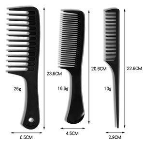 Set di pettine per capelli in plastica con Logo personalizzato pettine per parrucchieri a denti larghi antistatico pettine da barbiere - Product Image 2