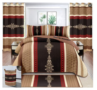 Ensemble de draps-housse en microfibre 3 places avec rideaux assortis 8PCs ensemble de literie king size avec rideaux assortis
