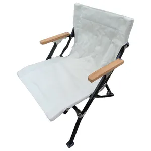 Cadeira de acampamento de metal portátil com guarda-chuva Cadeira de acampamento ao ar livre com hotel