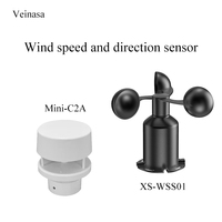 Anémomètre ultrasonique Veinasa Arduino RS485 Modbus en plastique ABS Mini-C2A, capteur de vitesse et de direction du vent