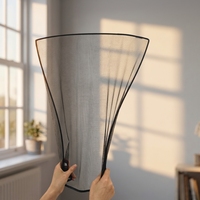 XFD Moustiquaire de fenêtre moderne minimaliste simple à ressort élastique pour la prévention des moustiques, idéale pour hôtels et chambres, en fibre de verre
